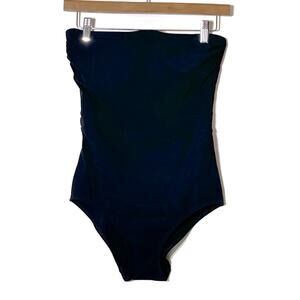 Flagpole NYC Black Strapless Underwire One Piece Swimsuit Small EUC